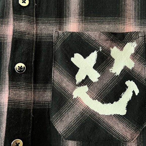 Dom Rebel pink black checkered shirt - Picture 2 of 8